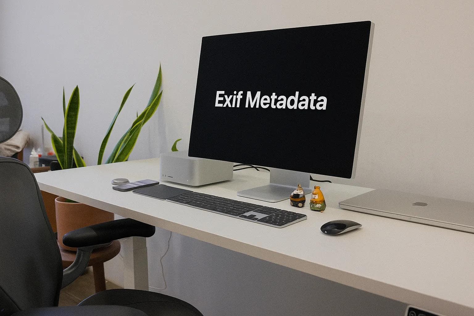 Computer screen displaying photo EXIF metadata information